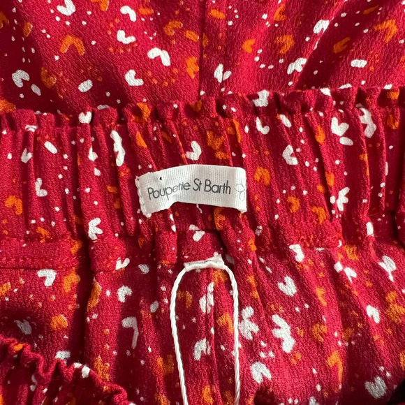 Poupette St Barth Red Sky Rayon Georgette Foe Printed Pants Size US XS - Picture 9 of 12
